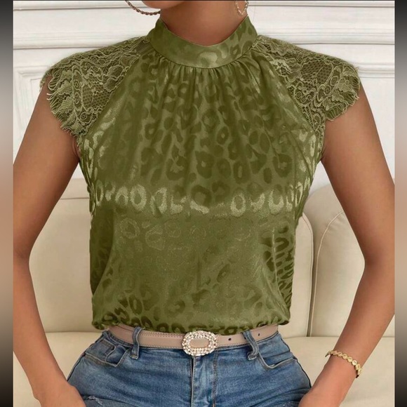 Classic Elegant Eyelash Lace Sleeve Top Blouse Shirt - Picture 4 of 6